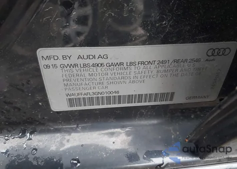 2016 Audi A4 2.0T Premium from USA, damaged, VIN WAUFFAFL3GN010046